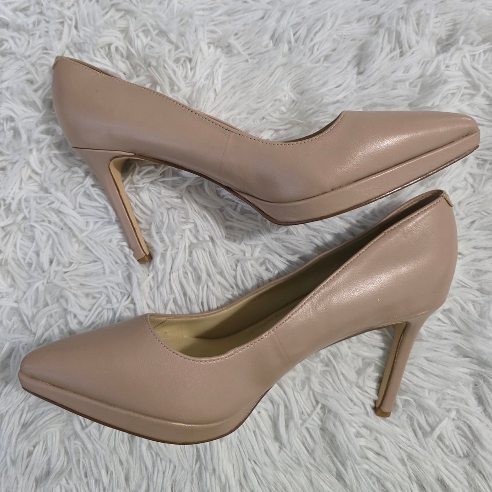 Nine West Nude‎ Beige Pointed Toe Platform Pumps Stiletto Heels Womens 9.5M